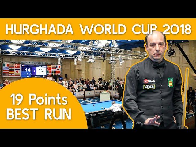 Best run of 3-Cushion Hurghada World Cup 2018 - Daniel Sanchez 19 points