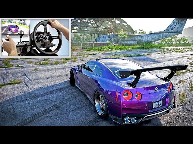 Drifting 1000bhp Nissan GTR - Forza Horizon 5 (w/900° Steering Wheel)