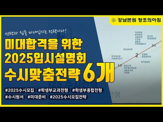 2025학년도 미대 수시 맞춤전략! 미대합격을 위한 2025학년도 입시설명회