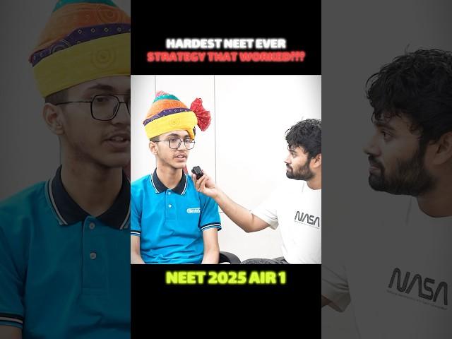 NEET 2025 AIR 1 Topper Interview | Toughest NEET Paper Ever? Strategy That Worked