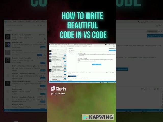 How To Write Beautiful Code In #vscode   #shorts