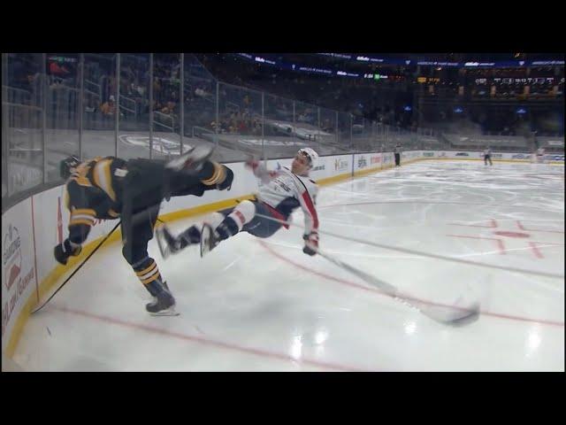 Jarred Tinordi drills Garnet Hathaway with open ice hit 4/11/21