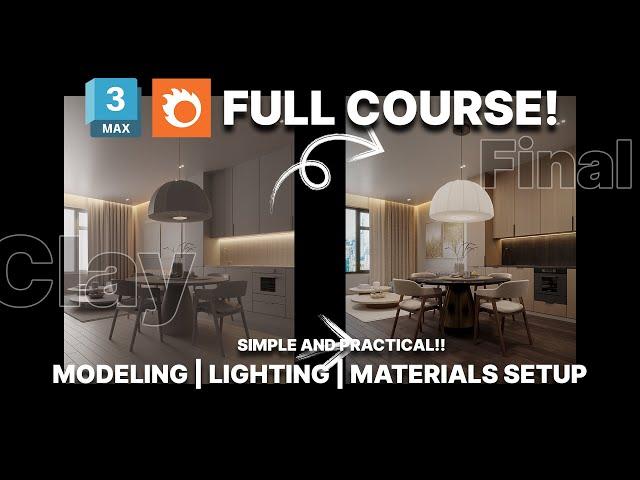 Interior Modelling tutorial for absolute beginners - 3ds max + Corona renderer tutorial