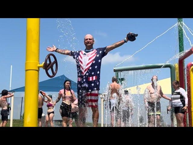 How to help stay cool at RAGBRAI in the Iowa heat. Waterslides, pools, hoses & more!