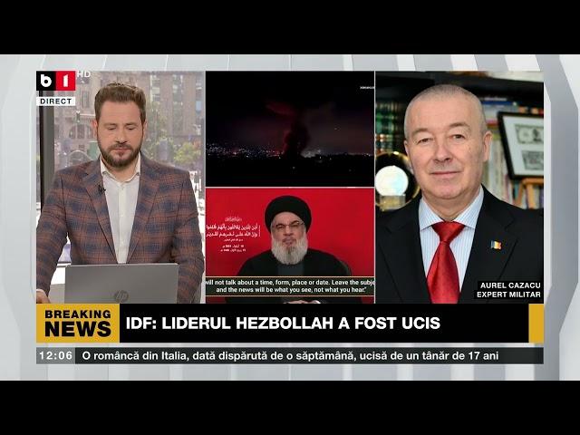 A. CAZACU, EXPERT MILITAR, DESPRE ORIENTUL MIJLOCIU ȘI ANUNȚUL IDF_Știri B1TV_28 sept. 2024