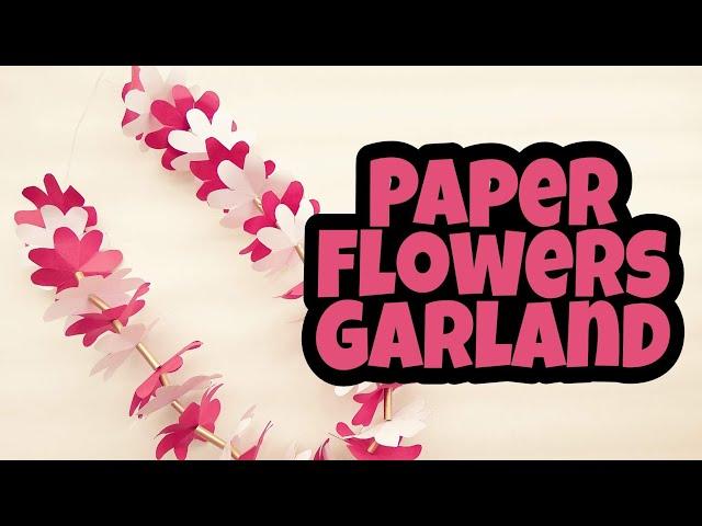 garland making with paper|paper flowers garlands making ideas at home|