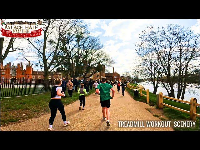 Sub-2 Hour Half Marathon Hampton Court Palace 2024 Treadmill Workout Scenery | Virtual Run / Walk