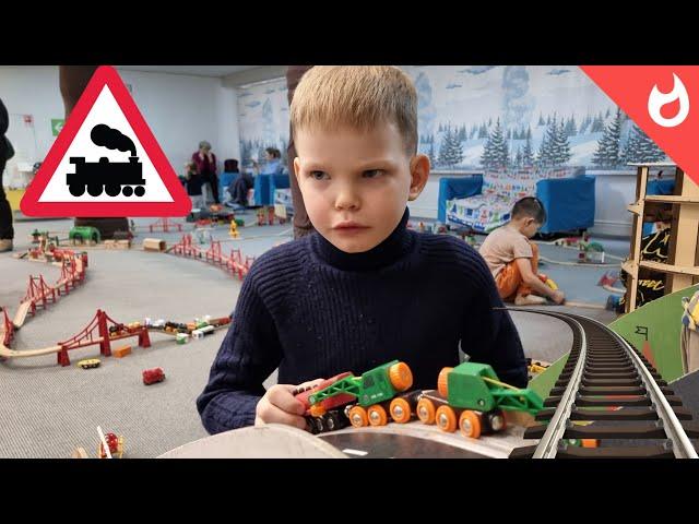 Huge wooden railway Brio