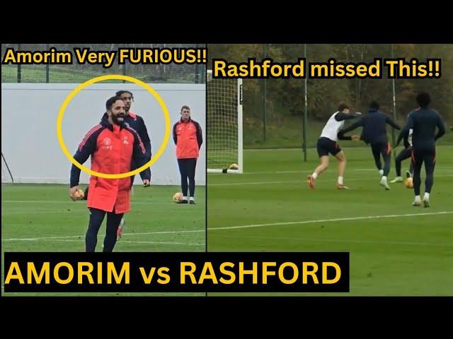 Ruben Amorim Yelled 'DON'T BE LAZY! at Rashford as a STRIKER in his First Training | Man Utd News