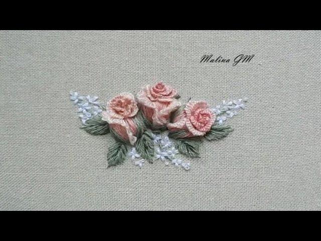 3D Rosebud Magic Cast on Stitch - Rose Embroidery Graceful bouquet of roses