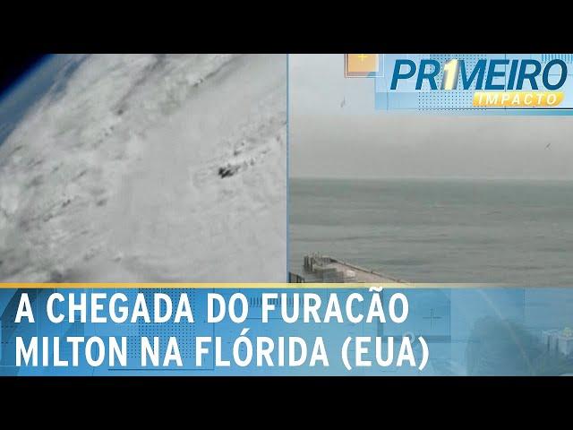 Furacão Milton: veja imagens aéreas e ao vivo da Flórida, nos EUA | Primeiro Impacto (09/10/24)