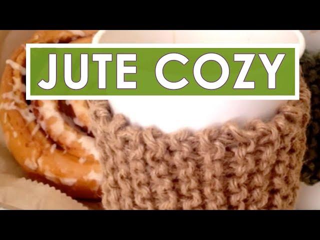 How to Knit a Jute Twine Coffee Sleeve | Easy for Beginning Knitters