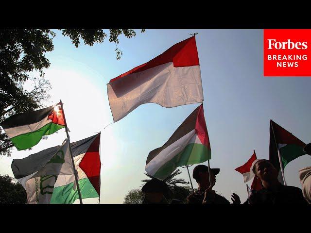 Pro-Palestinian Protestors Demonstrate Outside Of The US Embassy In Jakarta, Indonesia