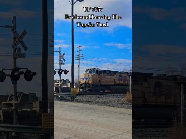 Union Pacific 7657 Eastbound Leaving The Topeka Yard