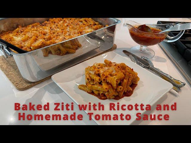 Baked Ziti with Ricotta and Homemade Tomato Sauce | Feed a Crowd Without Breaking the Bank!