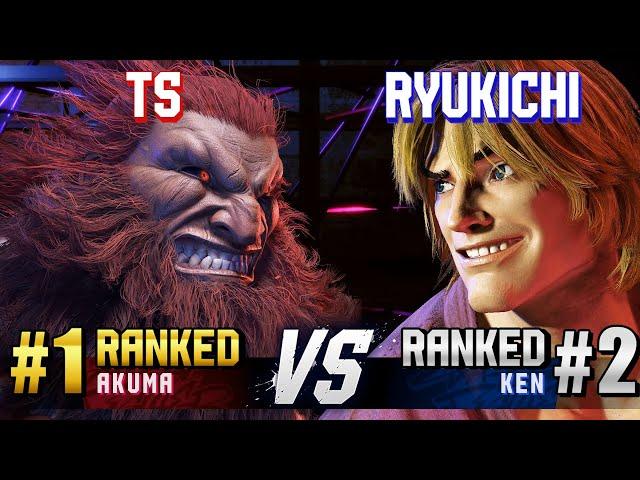 SF6 ▰ TS (#1 Ranked Akuma) vs RYUKICHI (#2 Ranked Ken) ▰ High Level Gameplay