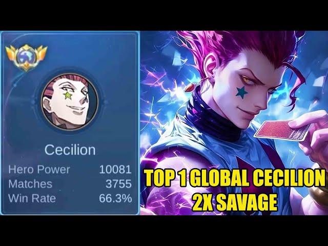 KING CECILION 2X SAVAGE 20 kill tanpa mati - top 1 global cecilion mobile legends