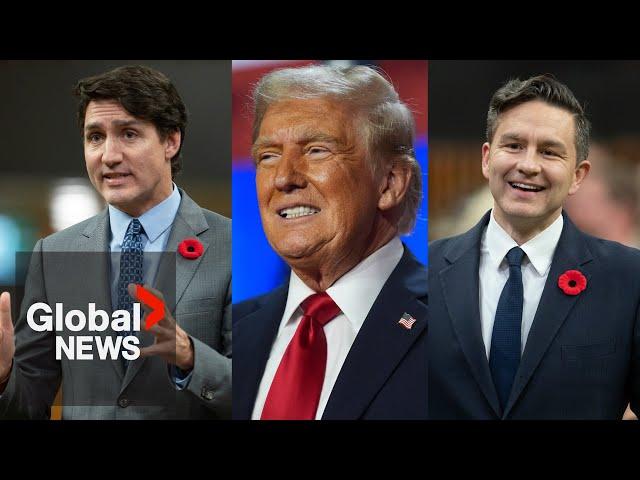 Poilievre says Trudeau’s price on pollution will drive jobs south of border after Trump win