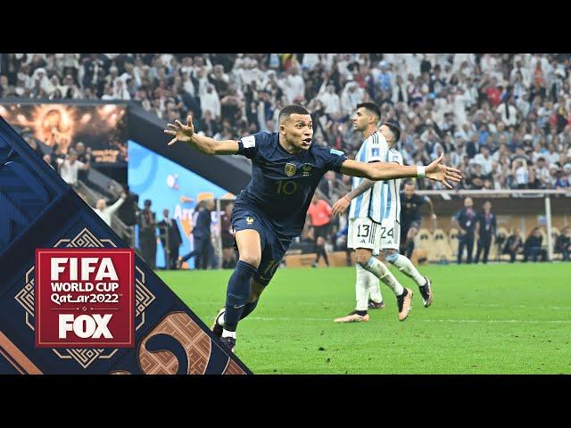 Kylian Mbappé scores back-to-back goals for France to tie the 2022 FIFA World Cup final | FOX Soccer