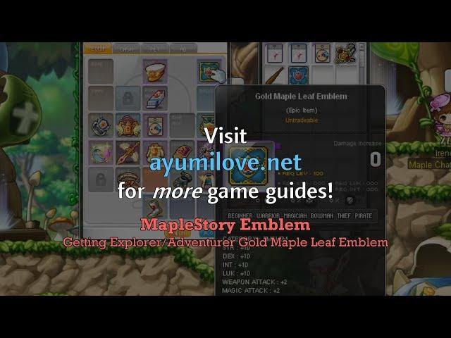 Ayumilove MapleStory Adventurer Explorer Emblem (Gold Maple Leaf Emblem)