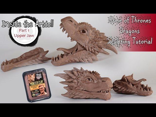 Sculpting Game of Thrones Dragon with Monsterclay - Part 1 upper jaw