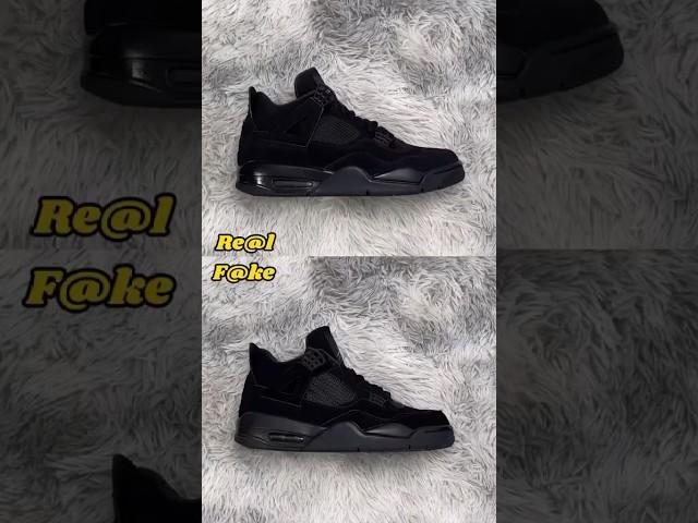 Real Vs Fake Black Cat Jordan 4 ‍⬛ #sneakerhead #sneakers #viral