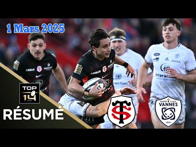 TOP 14: Résumé partie complète Stade Toulousain  vs RC Vannes : J18 - Saison 24/25