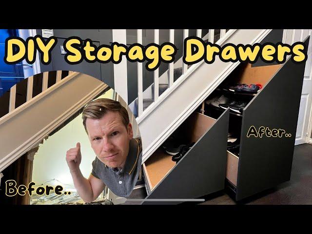 DIY Under Stairs Storage Drawers