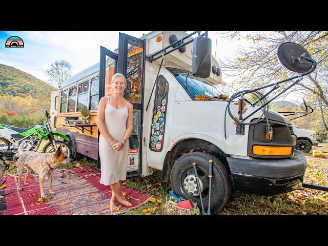 Solo Female - Lovingly Decorated DIY Short School Bus