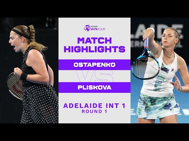 Jelena Ostapenko vs. Karolina Pliskova  | 2023 Adelaide 1 Round 1 | WTA Match Highlights