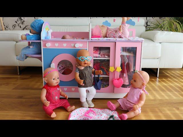 3-in-1 Rainbow Nursery Center Play Set for Baby dolls and Play with Baby Born Baby Annabell