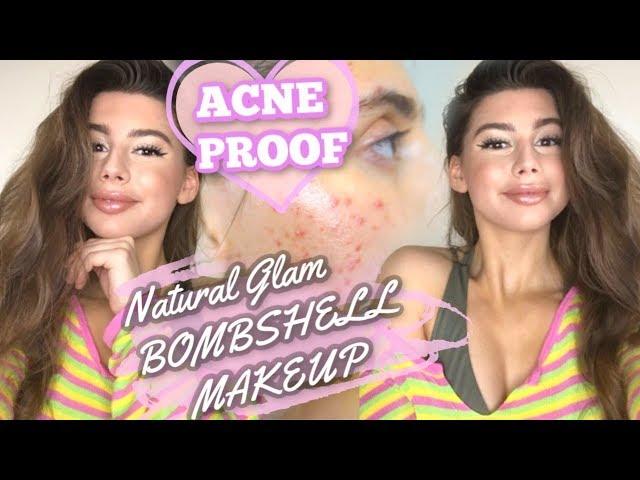 DRUGSTORE BOMBSHELL SOFT GLAM ACNE COVERAGE EVERYDAY MAKEUP ROUTINE || Covergirl, NYX, ELF, Essence