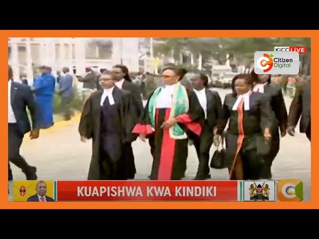 Chief Justice Martha Koome arrives at KICC for swearing-in of DP designate Kithure Kindiki