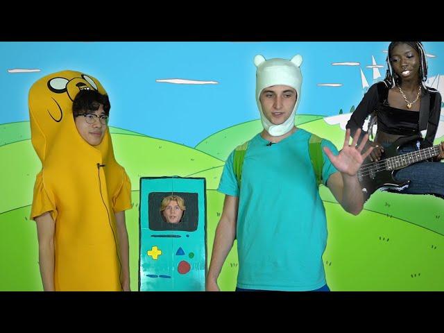 all of adventure time summarized horribly by my friends on a green screen