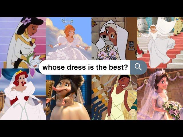 ranking EVERY disney wedding dress 