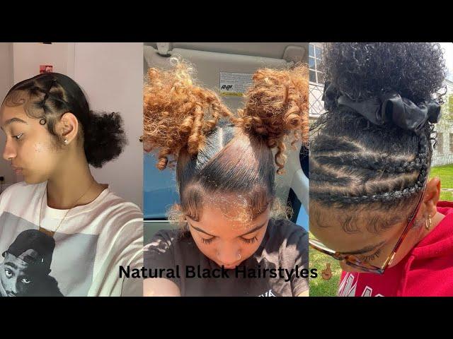 Slick Natural Hairstyles For Short/Medium Length Hair🫶 | April 2024