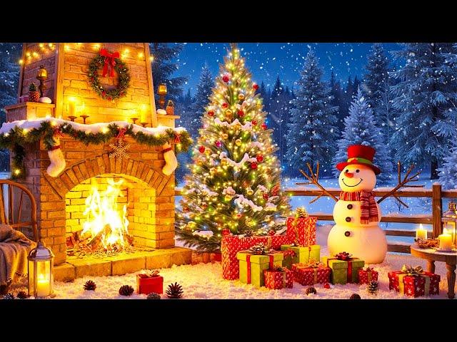 Relaxing Christmas Music Snow Falling️ Beautiful Christmas Music Cozy Fireplace Christmas Ambience