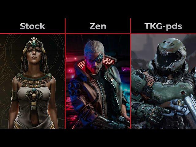 Stock vs Zen vs TKG-pds Kernel | Arch Linux | RX 6700 XT + Ryzen 7 5800x | Linux Gaming