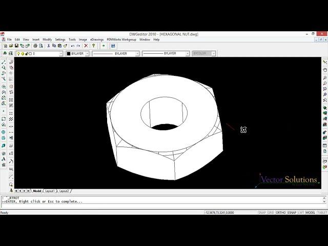 HEXAGONAL NUT in DWGeditor
