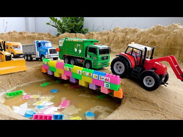 Build Bridge Over The Lake | Construction Vehicles Toys Funny Stories | BIBO STUDIO