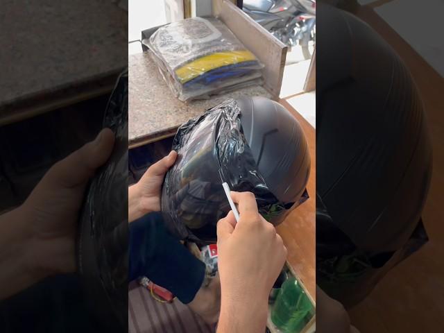 Helmet visor smoke black wrap #shorts #shortvideo #wraping #helmet