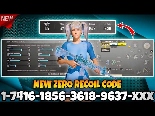 BGMI 2024 NO RECOIL/ZERO RECOIL SENSITIVITY CODE | BGMI BEST SENSITIVITY SETTINGS.