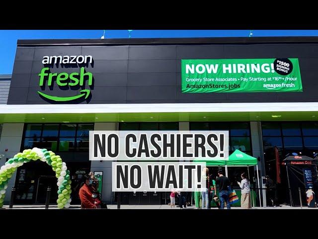 Huge Cashierless Amazon Fresh Grocery Store Near Seattle - Just Walk Out