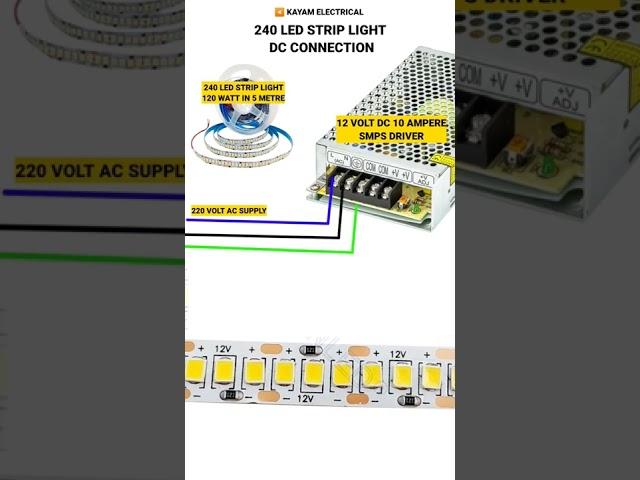 how to connect strip light | strip light ka connection kaise karen driver ke sath #viralshorts #shor