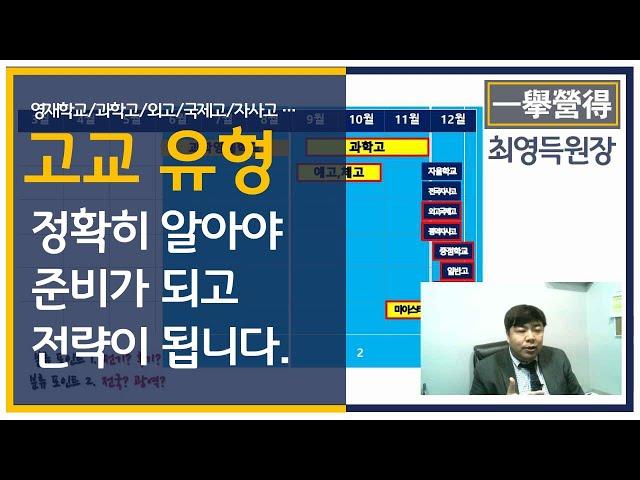 최영득 원장] 영재학교, 과학고, 외고, 자사고, 고교유형별 특징 정확히 알고 고입준비해야 합니다