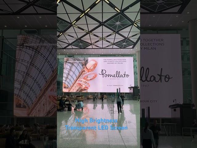 High Brightness P3.9 Transparent LED Screen at airport #nseled #nseledcloud #nseledeurope