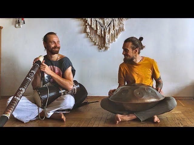 One Hour HANDPAN Drum Didgeridoo Meditation Music Healing, YOGA Music Relaxing Hang Drum 432 hz