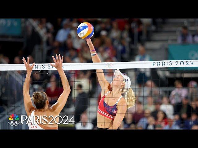 U.S. comfortably beats Canada in women's beach volleyball opener | Paris Olympics | NBC Sports