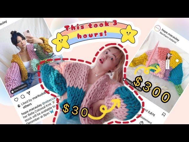 I hand knitted the $300 super Colossal knit Jacked by hope macaulay DIY chunky sweater