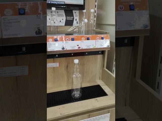 Self-serve wine in a Super U supermarket, from 3 €/liter